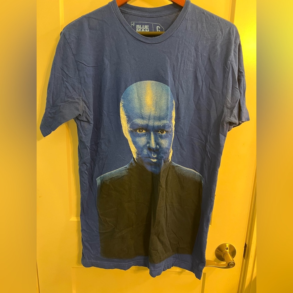 Vintage Y2K Blue Man Group Graphic T-Shirt Size Large Chicago discontinued